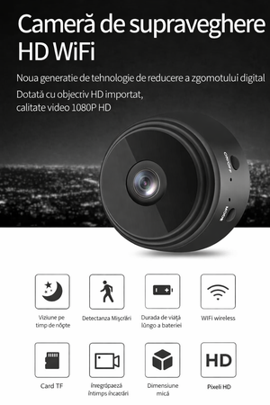 Set 3 camere de supraveghere WiFi HD 1080P – monitorizare interioara, detectie miscare - Boomsale.ro