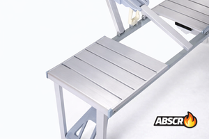 Masa pliabila aluminiu tip geamantan cu 4 scaune si suport umbrela – ideala pentru picnic, camping si gradina - Boomsale.ro