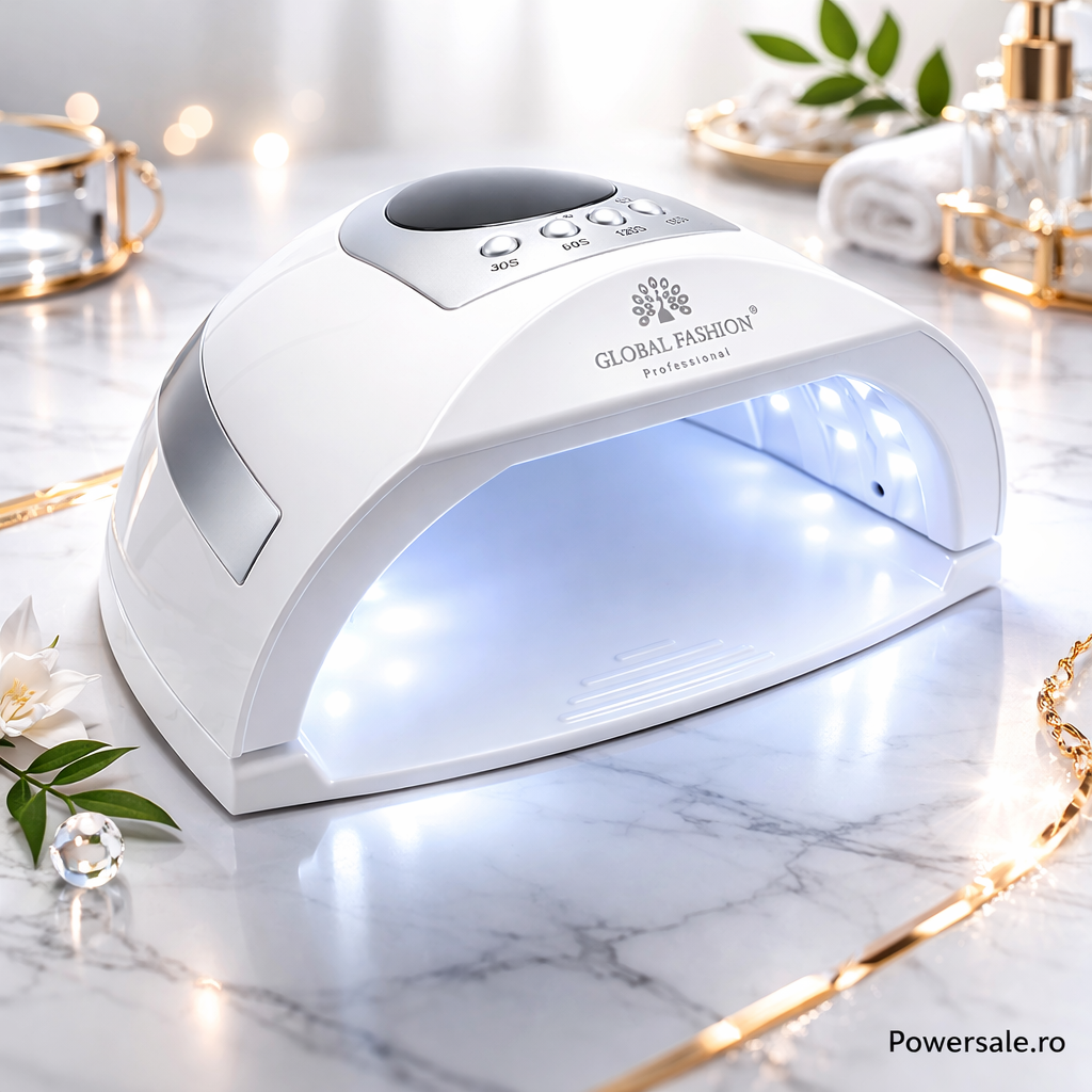 Lampă Unghii LED UV Global Fashion L-1004 268W Profesională – Uscare Rapidă Gel și Ojă Semipermanentă - Boomsale.ro