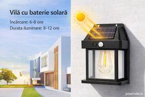 Set 8 Bucăți Lampă Solară de Perete Exterior cu Senzor de Mișcare și Senzor Crepuscular, 3 Moduri Iluminare - Boomsale.ro
