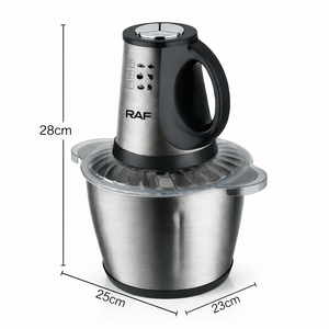 Tocator electric RAF 7032 din inox 3L, 2 viteze, motor puternic, pentru carne si legume - Boomsale.ro