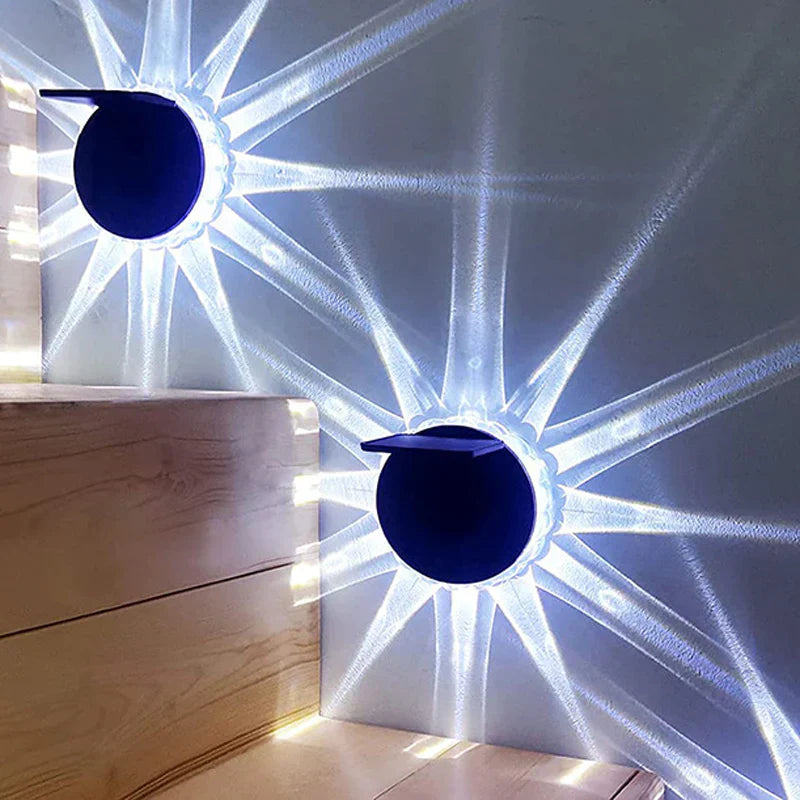 Set 4 Lampi Solare LED Model Floare, Senzor de Lumina - Boomsale.ro
