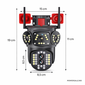 Set 2 Camere Supraveghere 4G Exterior 4K, Zoom 10X, Detectare Persoane, Rotire 360°, IP66 - Boomsale.ro
