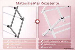 Uscător de rufe vertical pliabil 40-75x37x105 cm – Suport uscare haine compact, extensibil și stabil pentru interior - Boomsale.ro