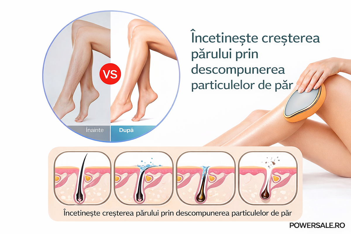 Set 2 Bucăți Dispozitiv Nano Glass pentru Îndepărtarea Părului – Epilare Rapidă, Delicată și Reutilizabilă, Efect de Piele Fină - Boomsale.ro