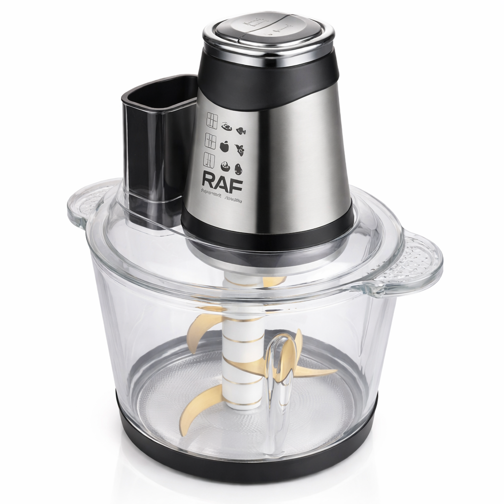 Tocator electric RAF 7058 multifunctional 600W, bol 3L, 3 viteze, pentru carne, legume si fructe - Boomsale.ro