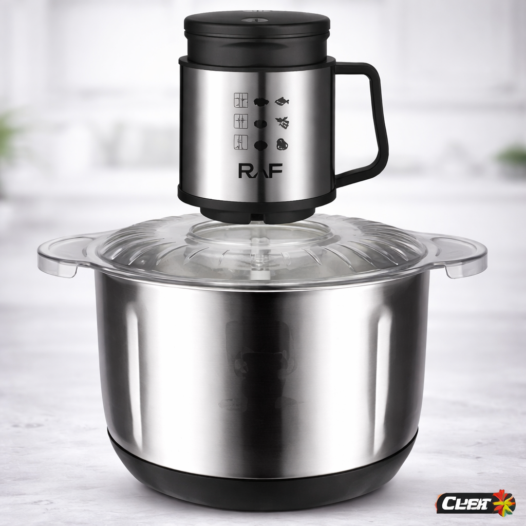 Tocator electric RAF R.7025, 1000W, bol inox 5L, 2 viteze, lame din otel inoxidabil - Boomsale.ro