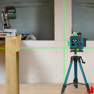 Nivela laser 4D, 16 linii, cu telecomanda, cu 2 baterii, albastru/negru - Boomsale.ro