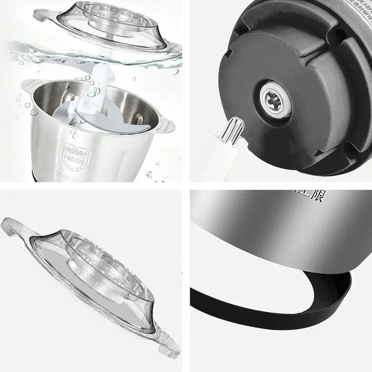 Tocator electric carne si legume, 4 lame inox, 2 viteze, capacitate mare, bol inox - Boomsale.ro