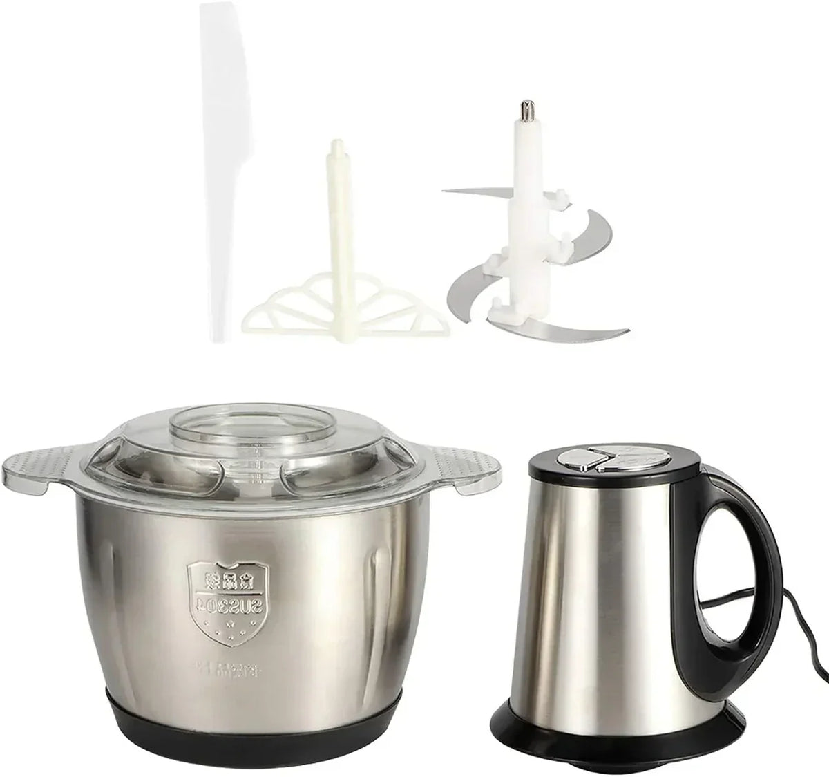 Tocator electric carne si legume, 4 lame inox, 2 viteze, capacitate mare, bol inox - Boomsale.ro