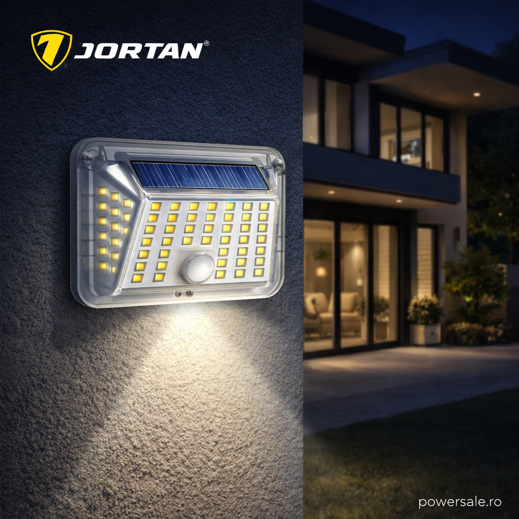 Set 10 Bucăți Lampă Solară LED 90 LED-uri, Senzor de Mișcare, IP65 Impermeabilă, Panou Solar, Lumină Alb Rece pentru Curte, Grădină, Terasă – JORTAN - Boomsale.ro