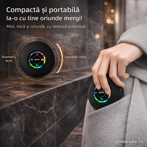 Set 2 Bucăți-Boxă Bluetooth pentru Duș IPX4 cu LED RGB și Ventuză – Waterproof, Portabilă - Boomsale.ro