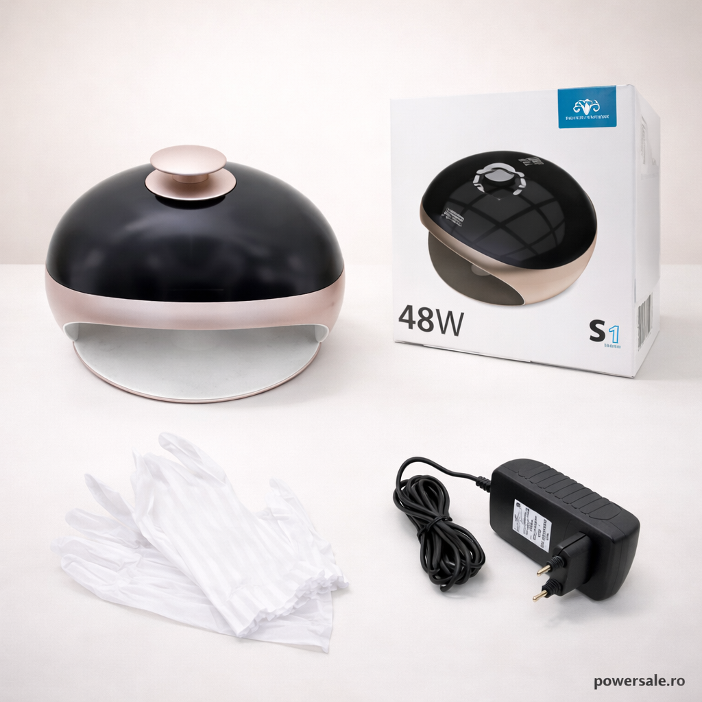 Lampă UV LED 48W Global Fashion S1 pentru Manichiură și Pedichiură – 30 LED-uri, Timer 10/30/60s, Senzor Automat - Boomsale.ro