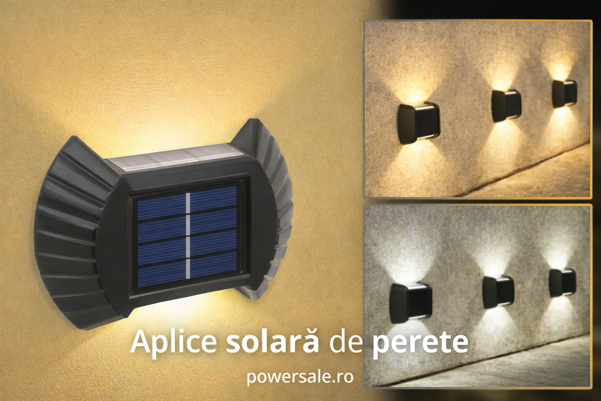 Set 10 Lampi Solare de Perete – Iluminat Exterior Modern si Economic - Boomsale.ro