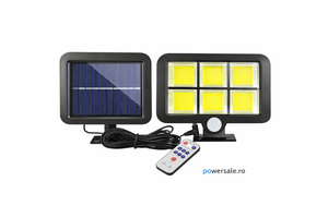 Set 4 Lampi Solare cu Panou Solar, 6 COB, Senzor de Miscare, Telecomanda - Boomsale.ro