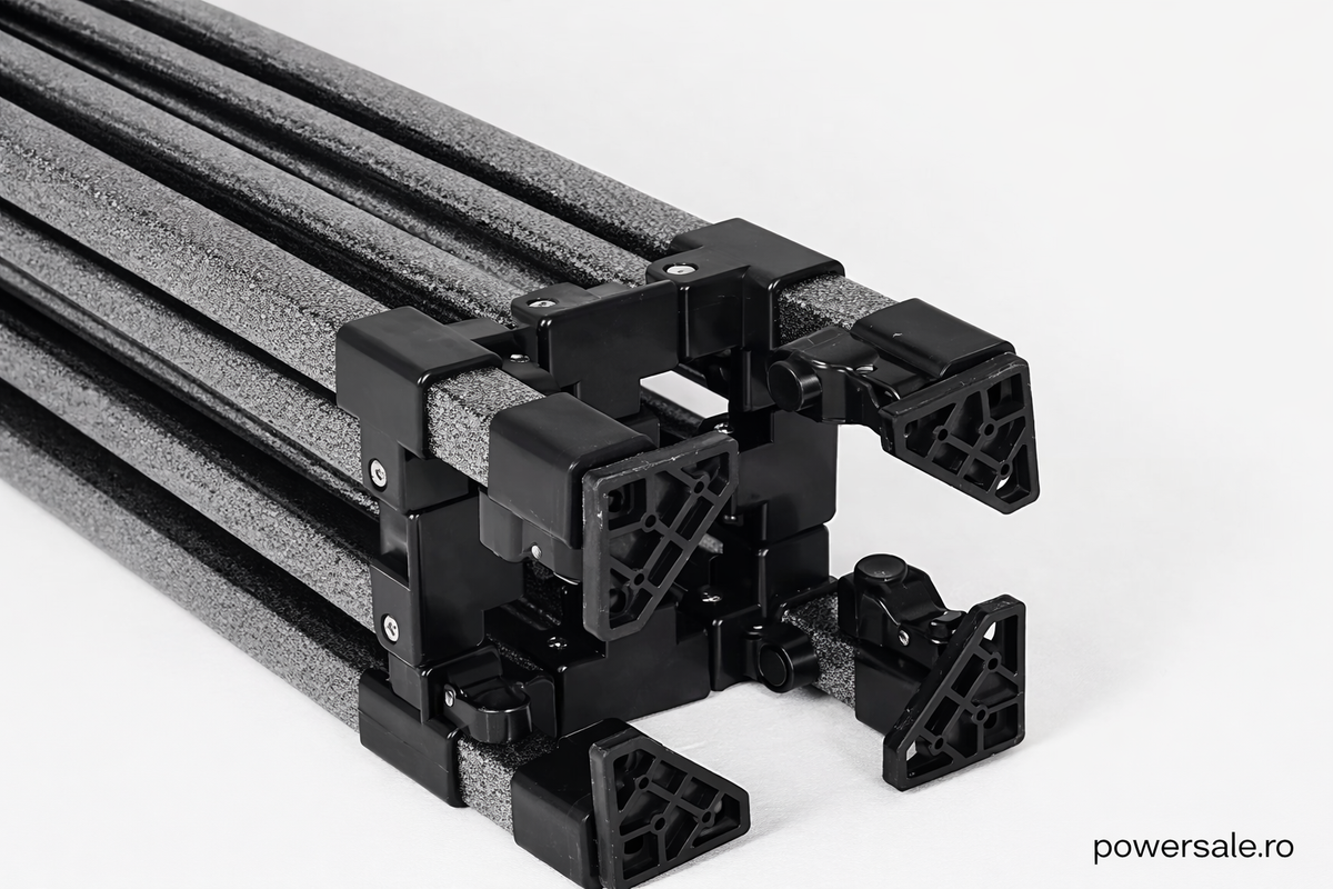 Pavilion Pliabil 3x3m Profesional – Cort Impermeabil 800 g/m² cu Structură Metalică Tip Armonică pentru Grădină, Evenimente și Târguri - Boomsale.ro