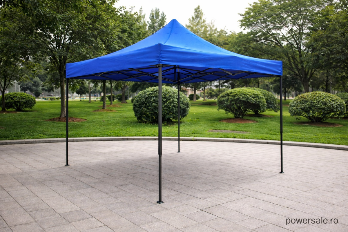 Pavilion Pliabil 3x3m Profesional – Cort Impermeabil 800 g/m² cu Structură Metalică Tip Armonică pentru Grădină, Evenimente și Târguri - Boomsale.ro