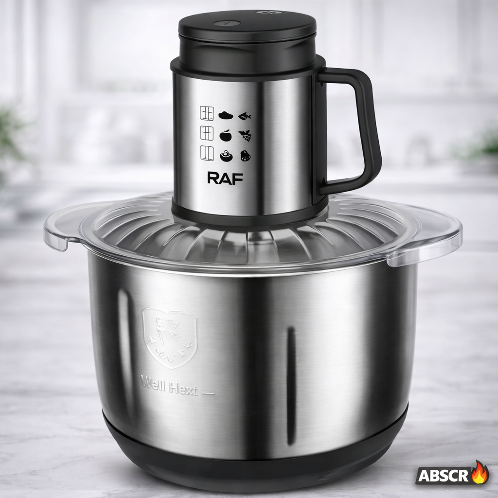 Tocator electric RAF R.7025, 1000W, bol inox 5L, 2 viteze, lame din otel inoxidabil - Boomsale.ro