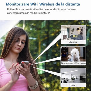 Set 2 Mini cameră de securitate wireless 1080P HD, vedere nocturnă - Boomsale.ro