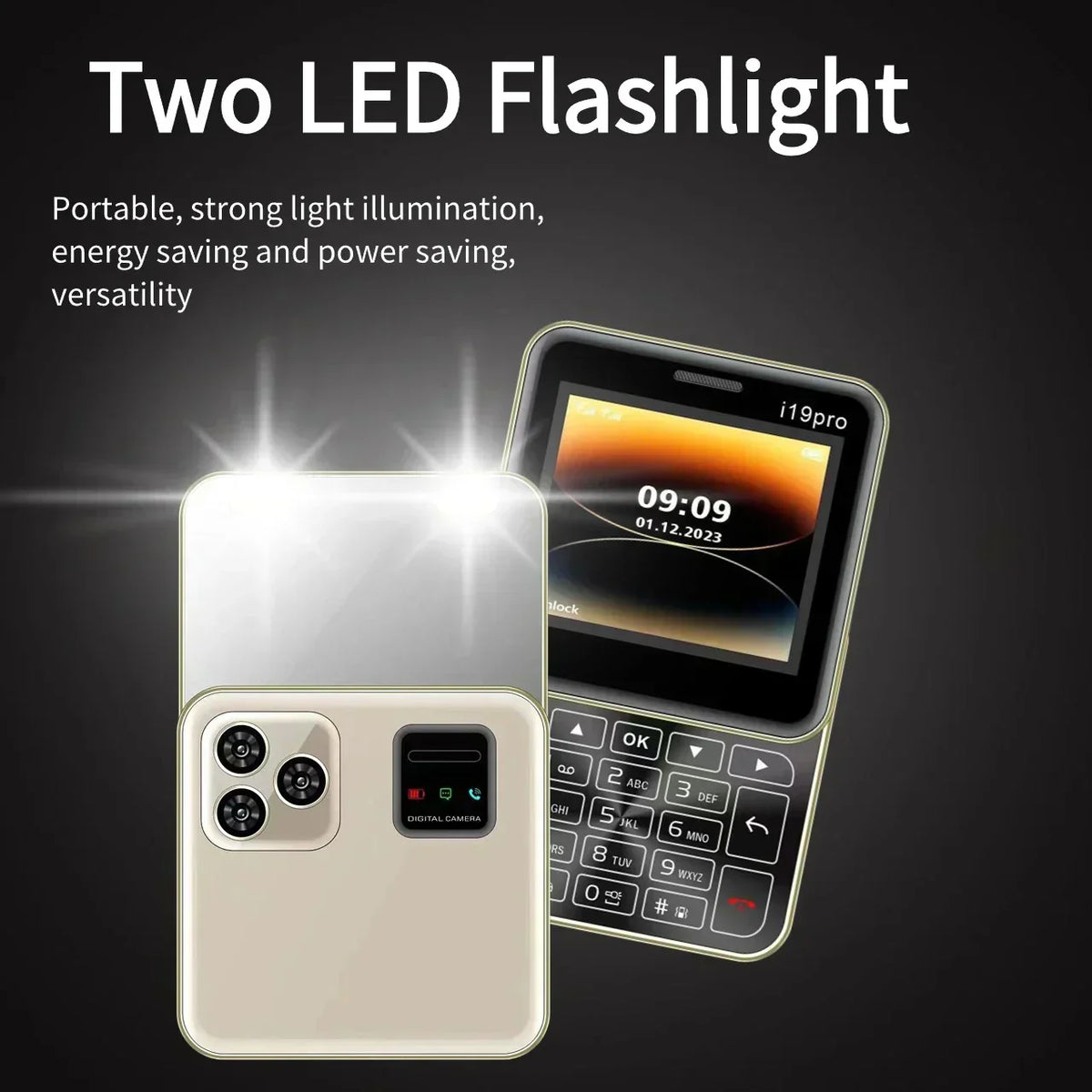 Telefon Mini i19 Pro Slide Button – 2.4", Dual SIM, 2G GSM, camera, FM, Bluetooth, butoane, deblocat - Boomsale.ro