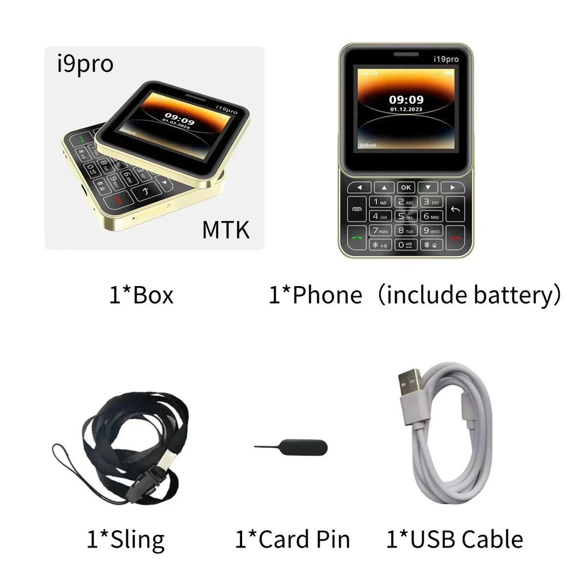 Telefon Mini i19 Pro Slide Button – 2.4", Dual SIM, 2G GSM, camera, FM, Bluetooth, butoane, deblocat - Boomsale.ro