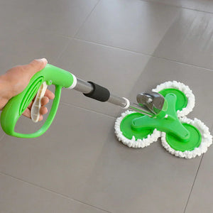 Mop triplu cu rezervor pulverizator, 3 capete rotative cu diametru 20 cm, 3 lavete microfibra, rezervor 600 ml - Boomsale.ro