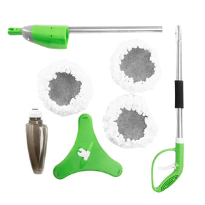 Mop triplu cu rezervor pulverizator, 3 capete rotative cu diametru 20 cm, 3 lavete microfibra, rezervor 600 ml - Boomsale.ro
