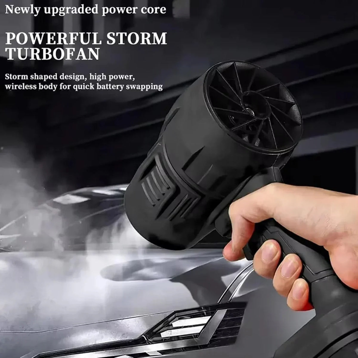 Suflantă Turbo Auto Portabilă 1050W, 35.000 RPM – Putere Mare 180 km/h, 6 m³/min – Ideală pentru Uscare Mașină, Îndepărtare Frunze, Praf și Apă - Boomsale.ro