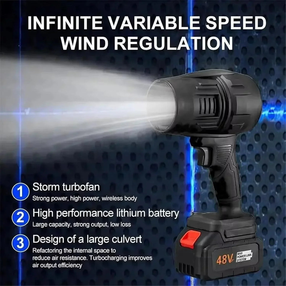 Suflantă Turbo Auto Portabilă 1050W, 35.000 RPM – Putere Mare 180 km/h, 6 m³/min – Ideală pentru Uscare Mașină, Îndepărtare Frunze, Praf și Apă - Boomsale.ro