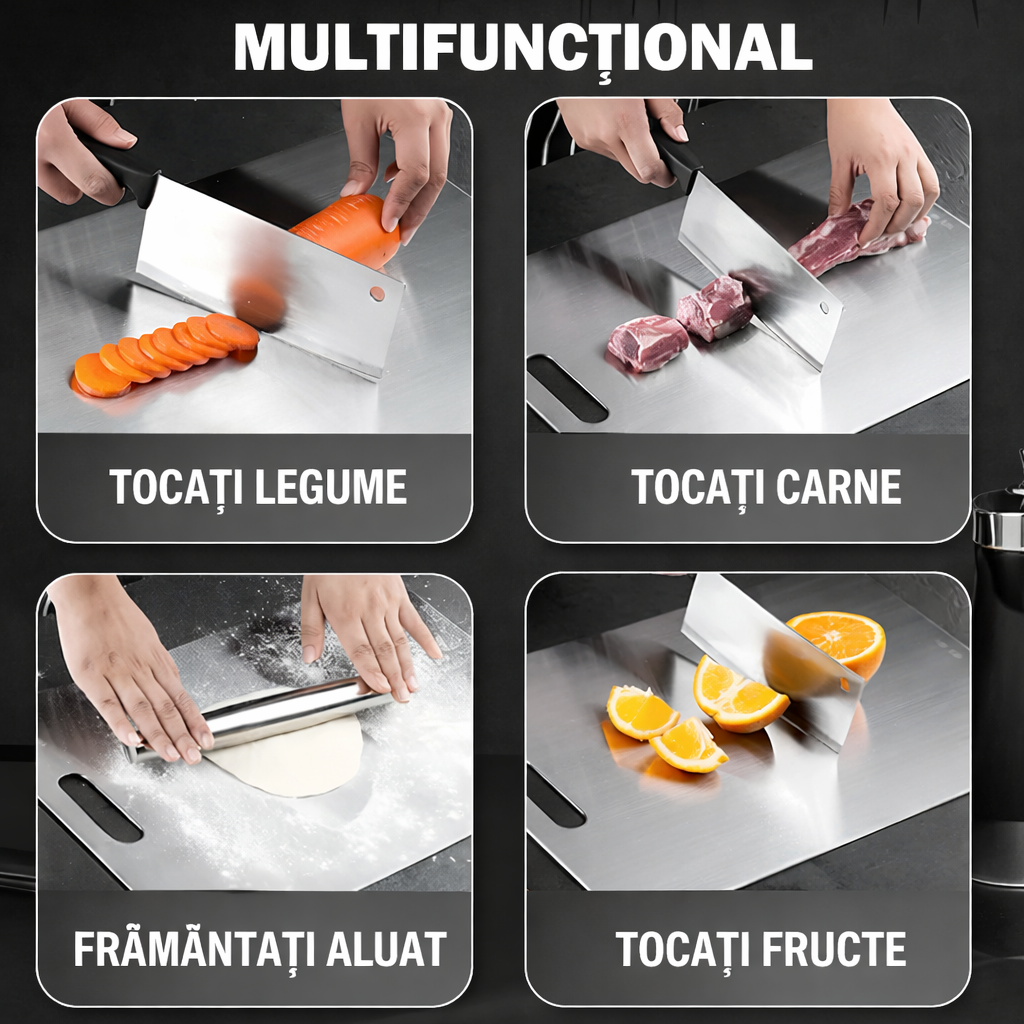 Set 2 tocatoare de bucatarie din otel inoxidabil, rezistente si usor de curatat, 35 x 24 cm - Boomsale.ro