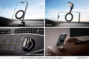 Set 2 Bucăți Suport Magnetic Reglabil pentru Telefon – Calitate Premium, Fixare Ultra Puternică - Boomsale.ro
