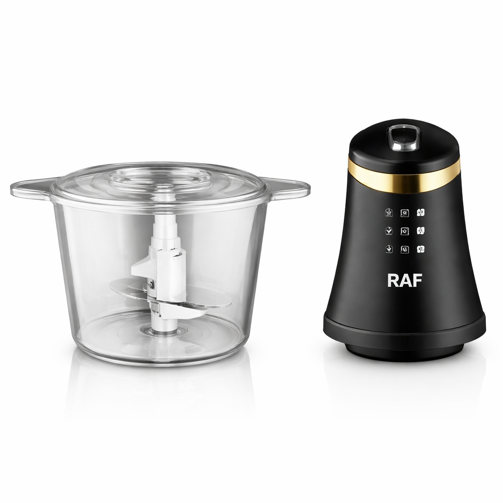 Tocator electric multifunctional RAF R7041 Smart Pulse 800W, bol 3L, 4 lame, 2 viteze, pentru carne si legume - Boomsale.ro