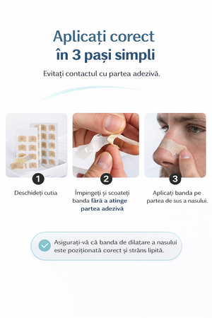 Set 60 bucati Kit Anti-Sforait cu Dilatator Nazal + Benzi Magnetice Reutilizabile - Boomsale.ro