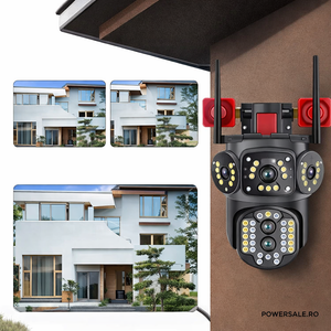 Set 2 Camere Supraveghere 4G Exterior 4K, Zoom 10X, Detectare Persoane, Rotire 360°, IP66 - Boomsale.ro