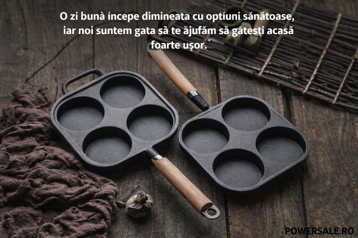 Tigaie 4 compartimente + Presa usturoi CADOU - Boomsale.ro