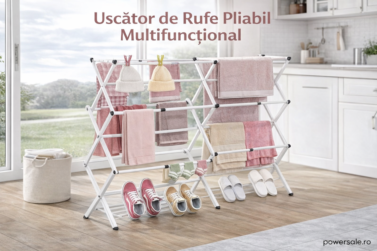 Uscător de rufe vertical pliabil 40-75x37x105 cm – Suport uscare haine compact, extensibil și stabil pentru interior - Boomsale.ro