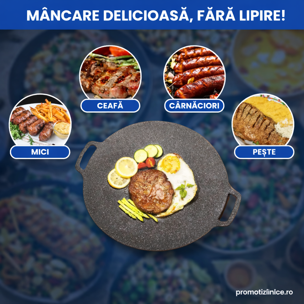 Set 2 Bucăți Plită Japoneză 32 cm – Antiaderentă, Gătire Rapidă pe Aragaz & Inducție - Boomsale.ro