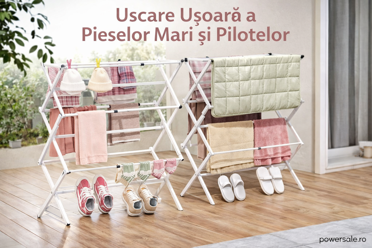 Uscător de rufe vertical pliabil 40-75x37x105 cm – Suport uscare haine compact, extensibil și stabil pentru interior - Boomsale.ro