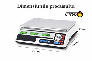 Cantar Comercial Electronic Profesional 40 Kg Gardeon – Afisaj Dublu Iluminat, Tava Inox, Functie Memorie - Boomsale.ro