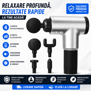Aparat de Masaj Profesional, 4 Capete, 6 Trepte de Viteză, 3400 RPM - Boomsale.ro