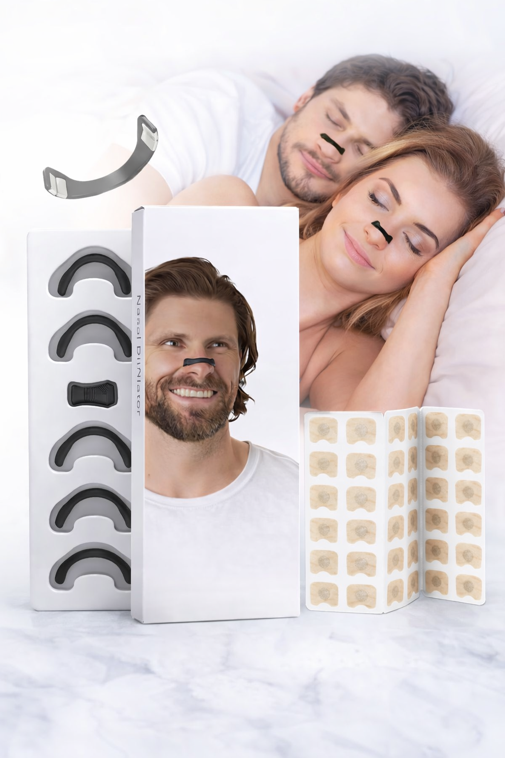 Set 60 bucati Kit Anti-Sforait cu Dilatator Nazal + Benzi Magnetice Reutilizabile - Boomsale.ro