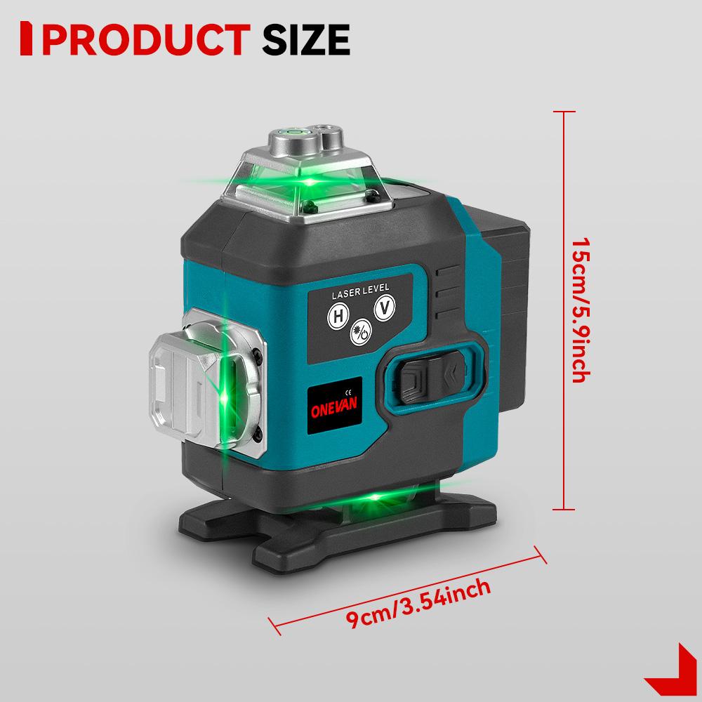 Nivela laser 4D, 16 linii, cu telecomanda, cu 2 baterii, albastru/negru - Boomsale.ro
