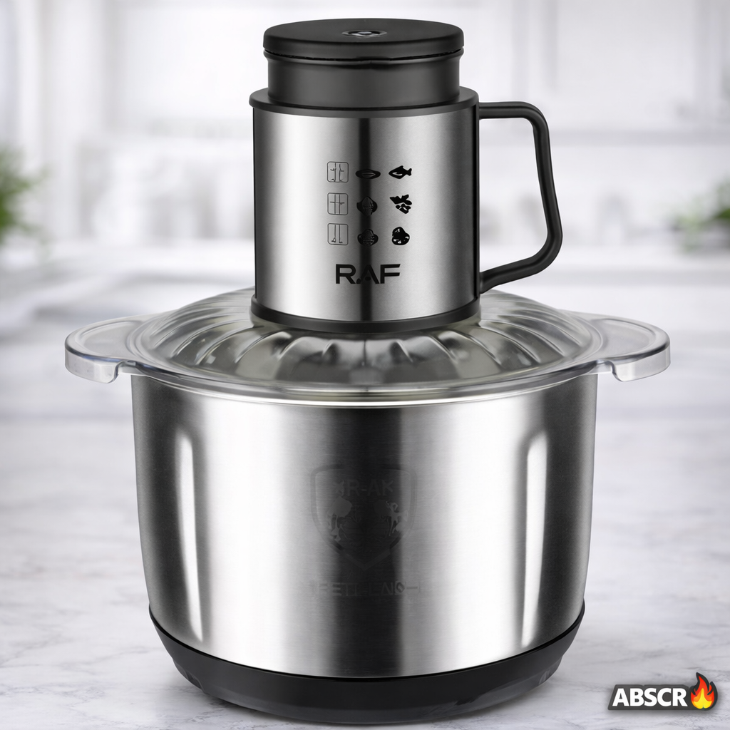 Tocator electric RAF R.7025, 1000W, bol inox 5L, 2 viteze, lame din otel inoxidabil - Boomsale.ro