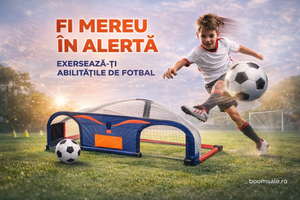 Joc Interactiv Fotbal Electronic pentru Copii – E-Jet Soccer Roundabout, Antrenament Reflexe, LED, Scor Automat, 80x42x23 cm - Boomsale.ro
