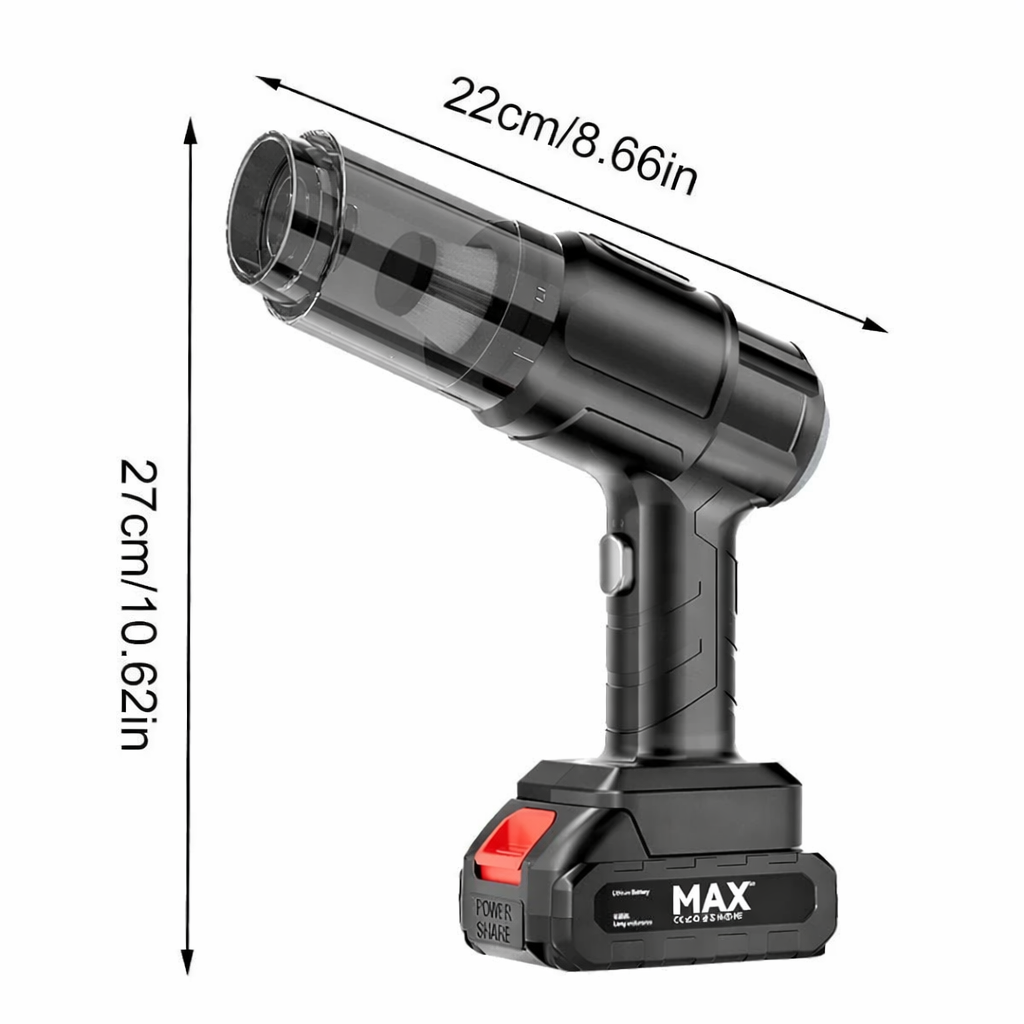 Aspirator Auto 6 in 1 Fara Fir, pentru Casa, Masina, Calculator, Birou, Putere 150W, Eficienta Mare, Functii de Aspirare, Suflare, Vidare, Filtru HEPA, Perie Detailing, Negru - Boomsale.ro