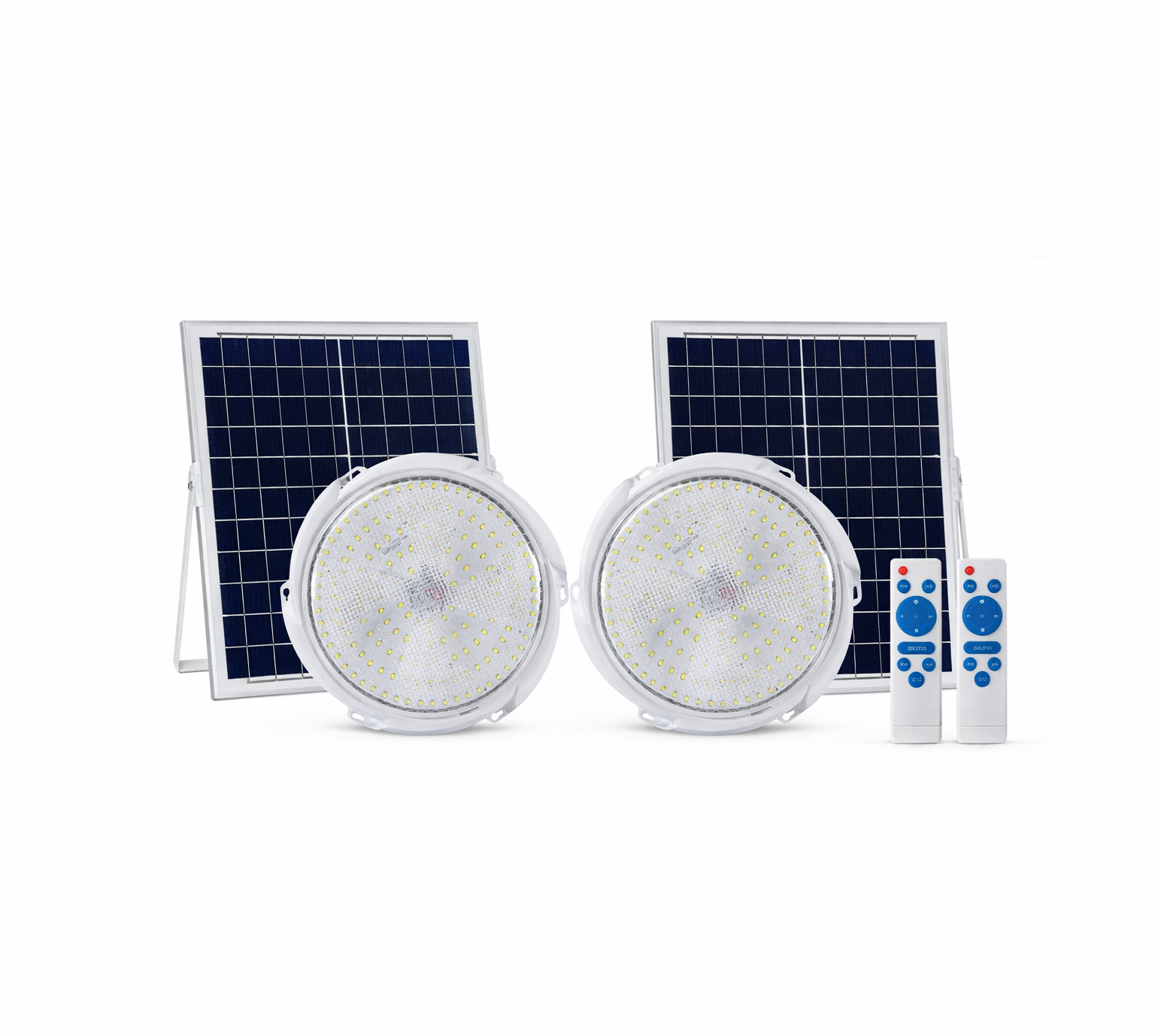 Set 2 Lampi LED 200W cu Panou Solar si Telecomanda – Iluminare Exterior Ultra Puternica, Autonomie Mare, IP65 - Boomsale.ro