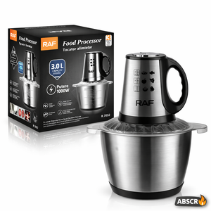 Tocator electric RAF 7032 din inox 3L, 2 viteze, motor puternic, pentru carne si legume - Boomsale.ro