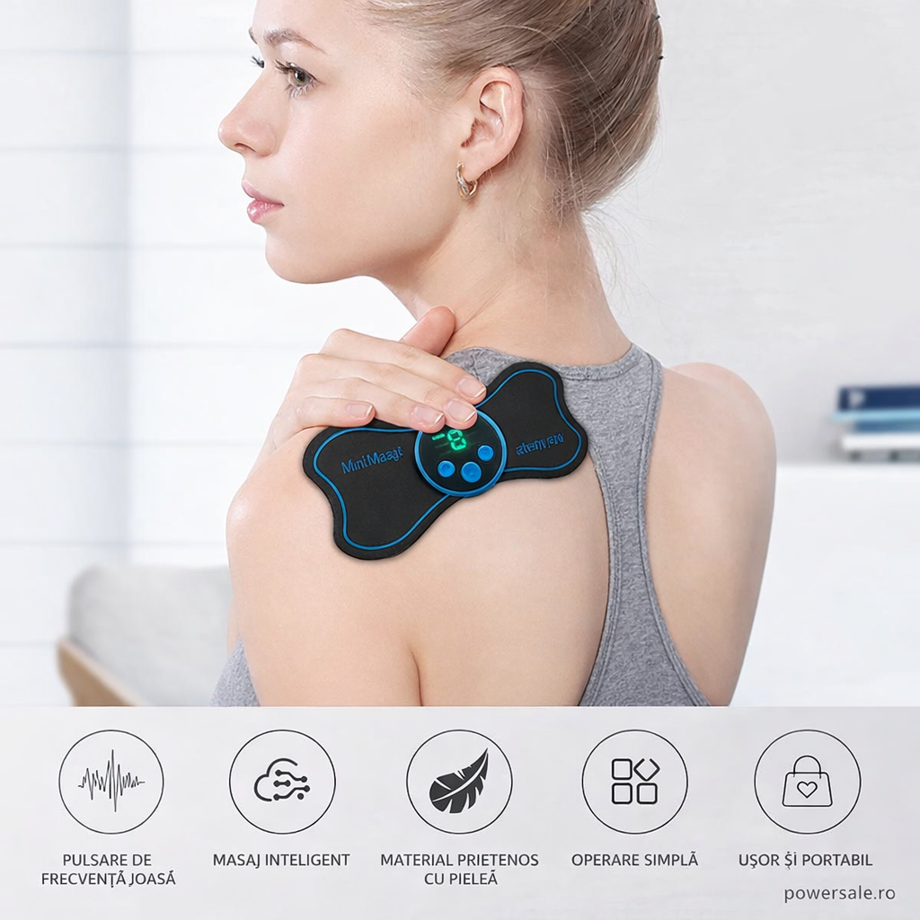 Aparat EMS pentru tonifiere abdomen și brațe + CADOU Mini Aparat Masaj Cervical cu impulsuri - Boomsale.ro