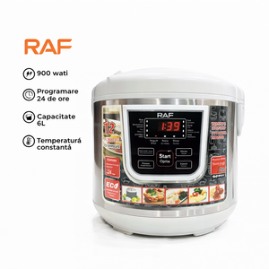 Oală multicooker RAF R166W 5L, 900W, 12 programe, afișaj digital, multifuncțională, alb - Boomsale.ro