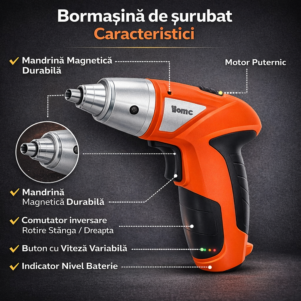 Set scule complet pentru casa si atelier – Trusa 40 chei tubulare din otel + Surubelnita electrica cu 45 accesorii - Boomsale.ro